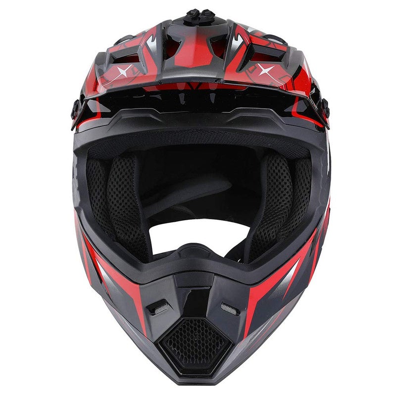 1Storm Adult Motocross Helmet BMX MX ATV Dirt Bike Four Wheeler Quad Motorcycle Full Face Helmet Racing Style: HF801 Sonic Red - Image 3
